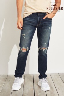hollister black ripped jeans mens