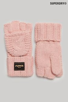 Superdry Pink Cable Knit Gloves (576783) | kr420