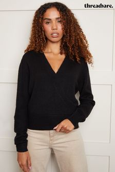 Threadbare Wrap Front Knitted Jumper