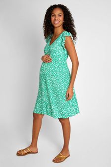 JoJo Maman Bébé Green Ditsy Print Maternity Summer Dress (577862) | LEI 269