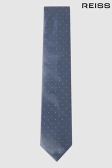 Airforce Blue - Cravată din mătase cu buline polka Reiss Liam (578417) | 396 LEI