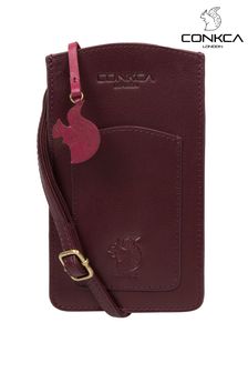 Сливовый - Кожаная сумка для телефона с длинным ремешком Conkca Siren (578633) | €38