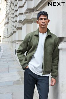 Mens Green Casual Jackets Leather Woollen Jackets Next Oman
