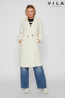 Длинное двубортное пальто из ткани букле Vila (578919) | €137