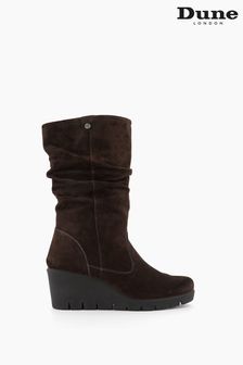 Dune London Brown Ruched Tasha Wedge Comfort Boots (579209) | kr1,947