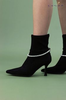 Lunar Trenza Black Ankle Boots