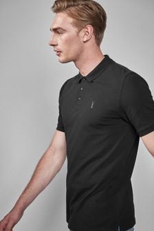 Black Slim Pique Polo Shirt (579453) | $27
