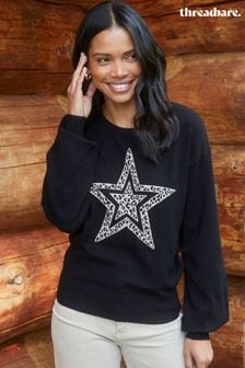 Schwarz - Threadbare Pullover mit Sternengrafik (580347) | 31 €