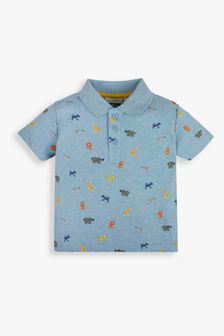 JoJo Maman Bébé Blue Safari Print Polo Shirt (580594) | 95 zł