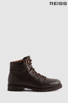 Reiss Dark Brown Ashdown Leather Hiking Boots (581016) | $426
