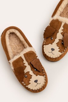 Mini Boden Brown Suede Slippers (581153) | ₪ 116 - ₪ 135