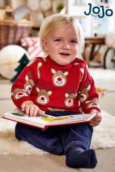 JoJo Maman Bébé Kids' Reindeer Jumper