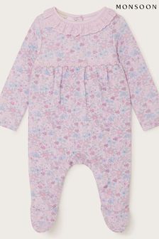 Monsoon Newborn Ditsy Quilted Sleepsuit