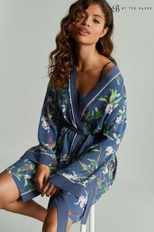 B by Ted Baker Charcoal Navy Bird Viscose Robe (581338) | $60