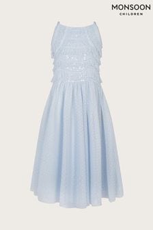 Monsoon Blue Ruffle Sequin Truth Dress (581407) | R1,056 - R1,144