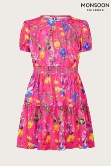 Monsoon Pink Botanical Jersey Dress (581420) | €30 - €36