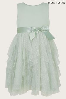 Monsoon Green Baby Millie Ruffle Dress (581482) | AED298 - AED334