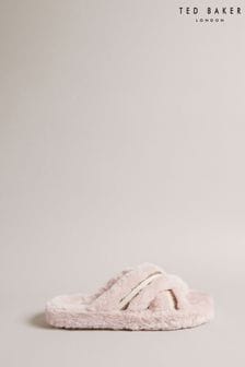 Ted Baker Pink Topply Faux Fur Cross Over Slippers (581700) | €27