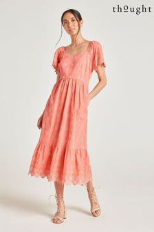 Thought Orange Andrina Organic Cotton Broderie Dress (581771) | €72