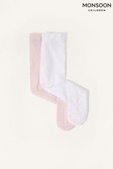 Monsoon Pink Baby Lace Tights 2 Pack (581919) | 99 SAR