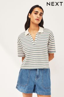 丁香紫 - Short Sleeve Crochet Polo Shirt (581960) | NT$1,300