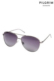 PILGRIM Black Nani Pilot Sunglasses (582424) | $48
