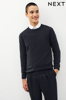 Navy Blue Crew Neck Regular Soft Touch Knit Jumper (582763) | AED79