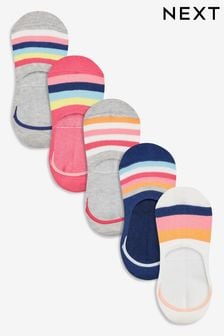 Multi Stripe Invisible Trainer Socks Five Pack (582953) | KRW14,900