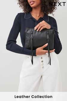 Black Leather Zip Cross-Body Bag (583172) | 31 €
