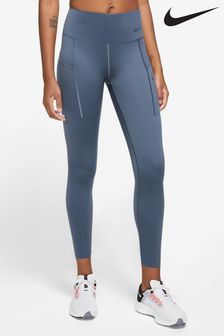 Nike Blue Go Firm-Support Mid-Rise 7/8 Leggings with Pockets (583350) | €57