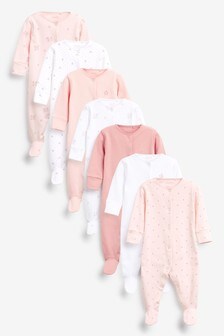 Pink Spot 7 Pack Sleepsuits (0-2yrs) (583489) | HRK 291 - HRK 312