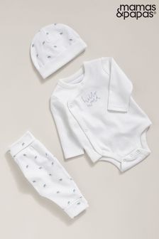 Mamas & Papas White My First Outfit Set 3 Piece (584012) | DKK175