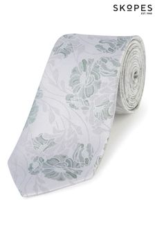Skopes Krawatte und quadratisches Einstecktuch aus Seide mit Blumenmuster, Grün/Silber (584060) | 46 €