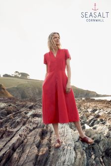 Seasalt Cornwall Pink Carved Wood Linen Dress (584349) | 120 €