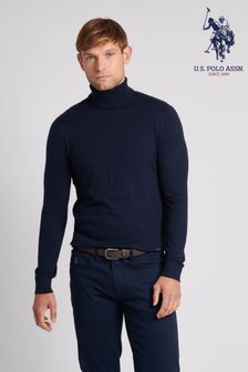 Синий мужской джемпер с высоким воротом U.S. Polo Assn. (584731) | €80