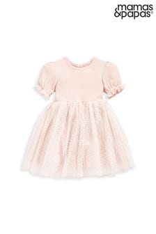 Mamas & Papas Pink Short Sleeve Flock Spot Dress (584759) | CA$95