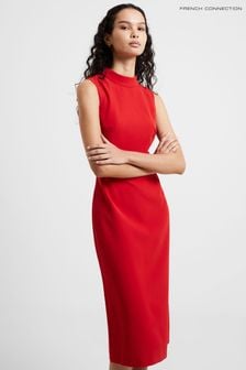 French Connection Red Echo Crepe Mock Neck Dress (584861) | 68 €