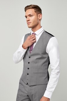 Light Grey Wool Blend Stretch Suit: Waistcoat (584914) | 11 €