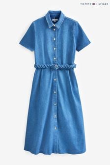 Синее джинсовое платье с расклешенной юбкой Tommy Hilfiger (584920) | €118
