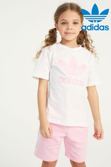 adidas Originals Pink Little Kids Adicolor T-Shirt And Shorts Set (585115) | $56