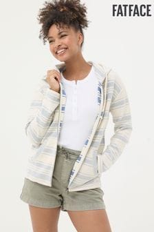 FatFace Daisy Textured Zip Through Hoodie