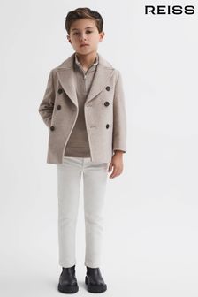 淡褐色 - Reiss Bergamo羊毛Blend双排扣大衣 (585866) | NT$6,480