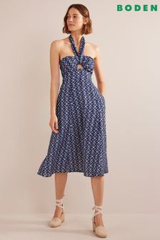 Boden Blue Halterneck Cut-Out Midi Dress (585867) | €61
