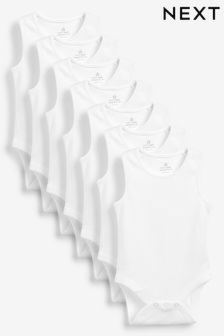 Blanco - Pack de 7 bodis de bebé sin mangas (585931) | 14 € - 19 €