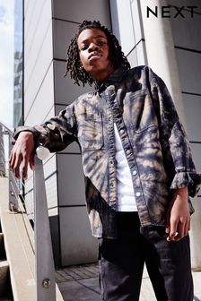 Black/Brown Tiedye - Printed Overshirt (3-16 let) (586047) | 685 Kč - 875 Kč