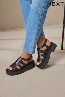 Black Forever Comfort® Chunky Strappy Sandals (586175) | $107