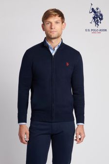 U.S. Polo Assn. Mens Blue Knitted Cardigan