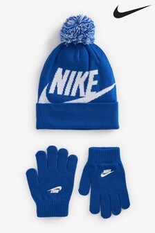 Blau - Nike Little Kids Mütze und Handschuhe mit Swoosh-Design im Set (586668) | 15 €