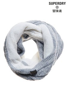 Superdry White Tweed Cable Snood