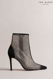 Ted Baker Junapah Crystal Mesh 103mm Stiletto Black Boots (587560) | €114